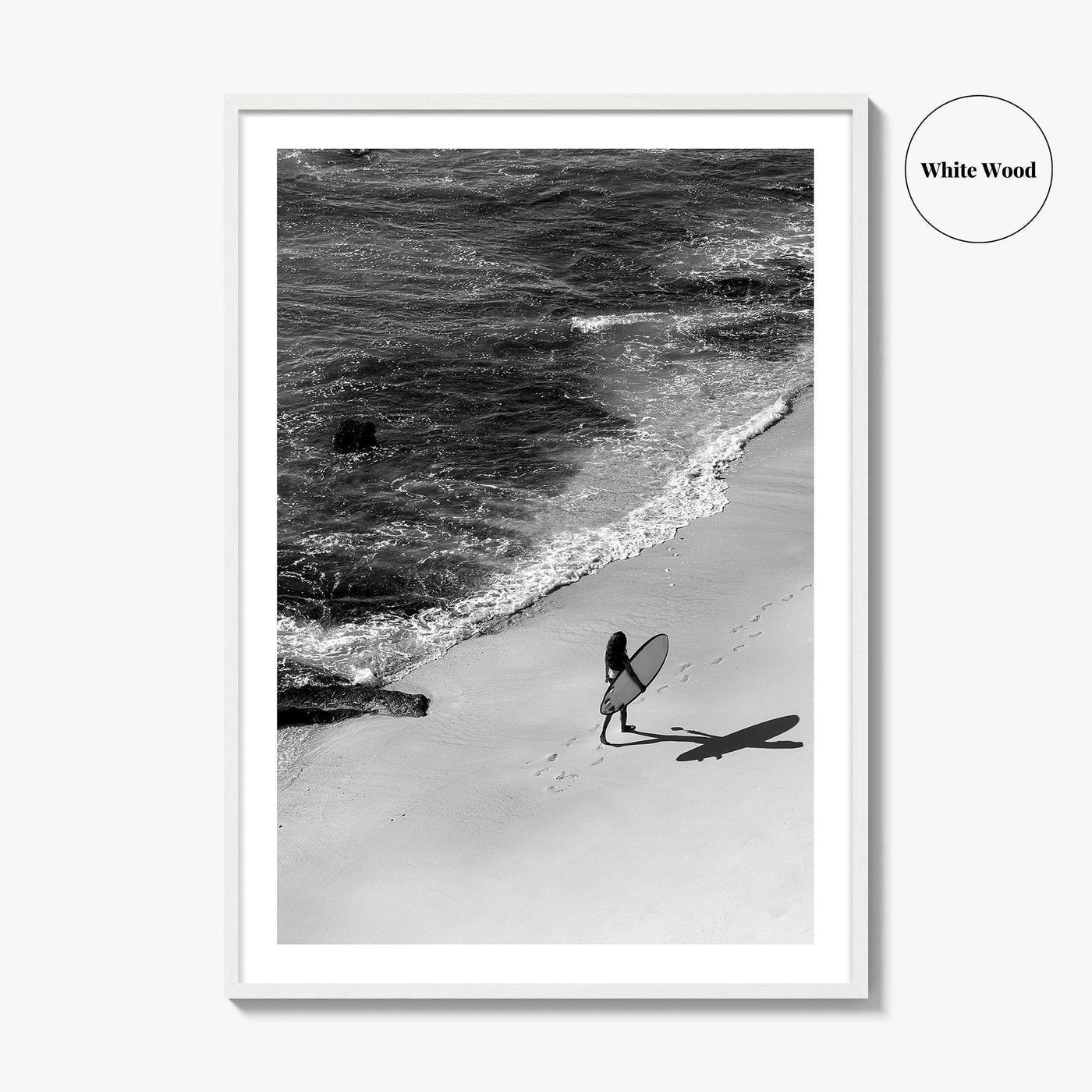 Bali Black and White Fine Art Photo Print, Indonesia Surf Beach Wall Decor Poster