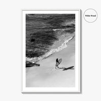 Bali Black and White Fine Art Photo Print, Indonesia Surf Beach Wall Decor Poster
