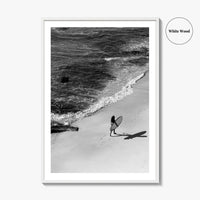 Bali Black and White Fine Art Photo Print, Indonesia Surf Beach Wall Decor Poster