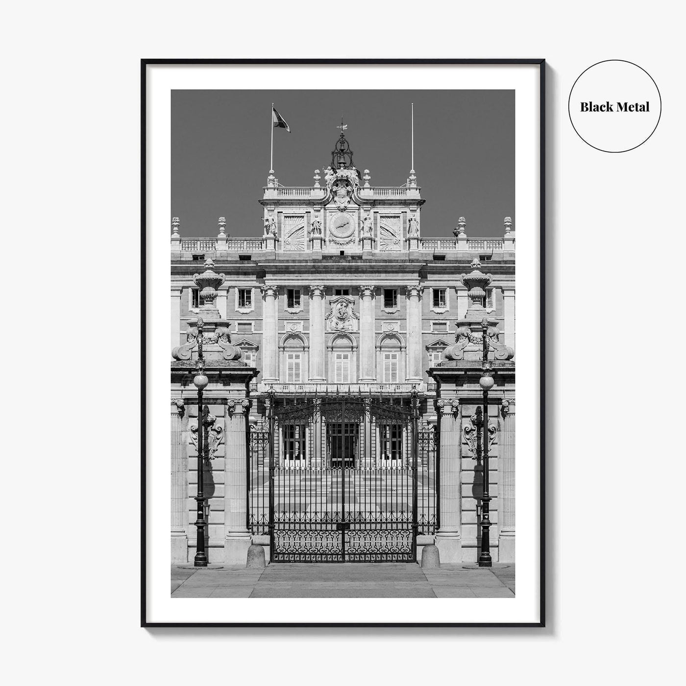 Madrid Black and White Fine Art Photo Print, Royal Palace, Spain Poster, Palacio Real