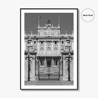 Madrid Black and White Fine Art Photo Print, Royal Palace, Spain Poster, Palacio Real