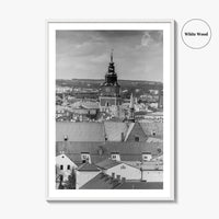 Krakow Black and White Fine Art Photo Print, Poland City View, Wall Decor, Poster