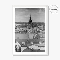 Krakow Black and White Fine Art Photo Print, Poland City View, Wall Decor, Poster