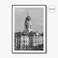 Evansville Indiana Black and White Fine Art Photo Print, Old Courthouse Poster, USA Poster