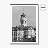 Evansville Indiana Black and White Fine Art Photo Print, Old Courthouse Poster, USA Poster