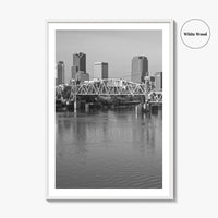 Little Rock Black and White Fine Art Photo Print, Arkansas River Bridge, AR, USA