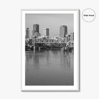 Little Rock Black and White Fine Art Photo Print, Arkansas River Bridge, AR, USA