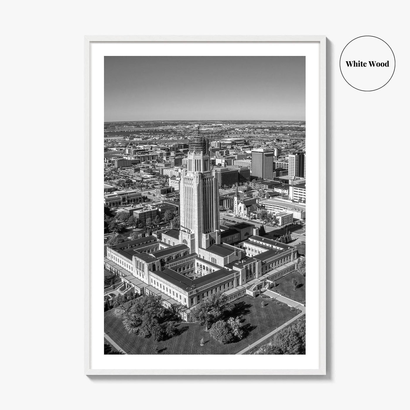 Lincoln Black and White Fine Art Photo Print, Nebraska USA Poster