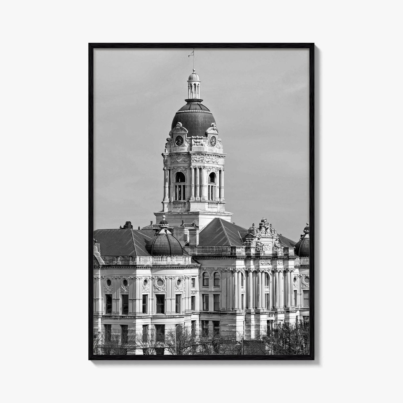 Evansville Indiana Black and White Fine Art Photo Print, Old Courthouse Poster, USA Poster