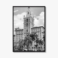 Coral Gables Black and White Fine Art Photo Print, Biltmore Hotel Miami Poster
