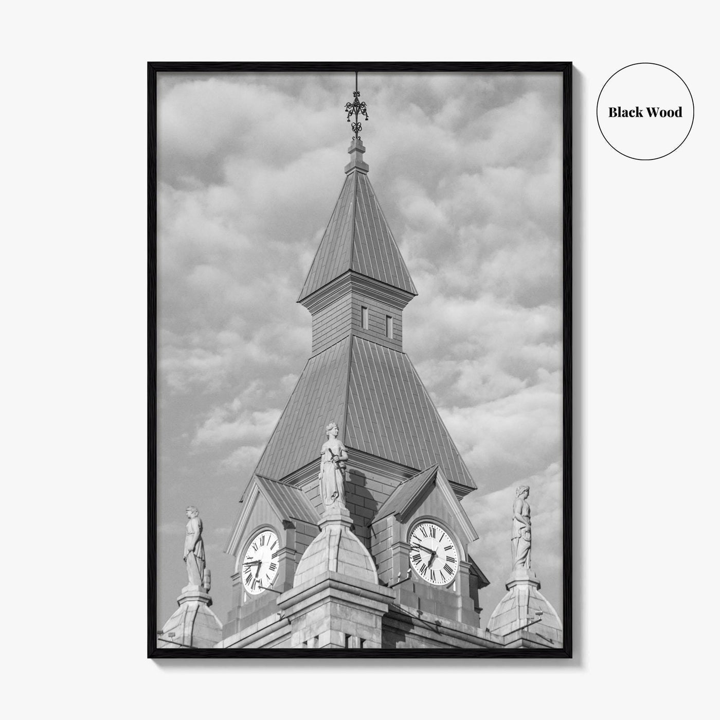 Buffalo Black and White Fine Art Photo Print, Clock Tower, New York, USA Poster