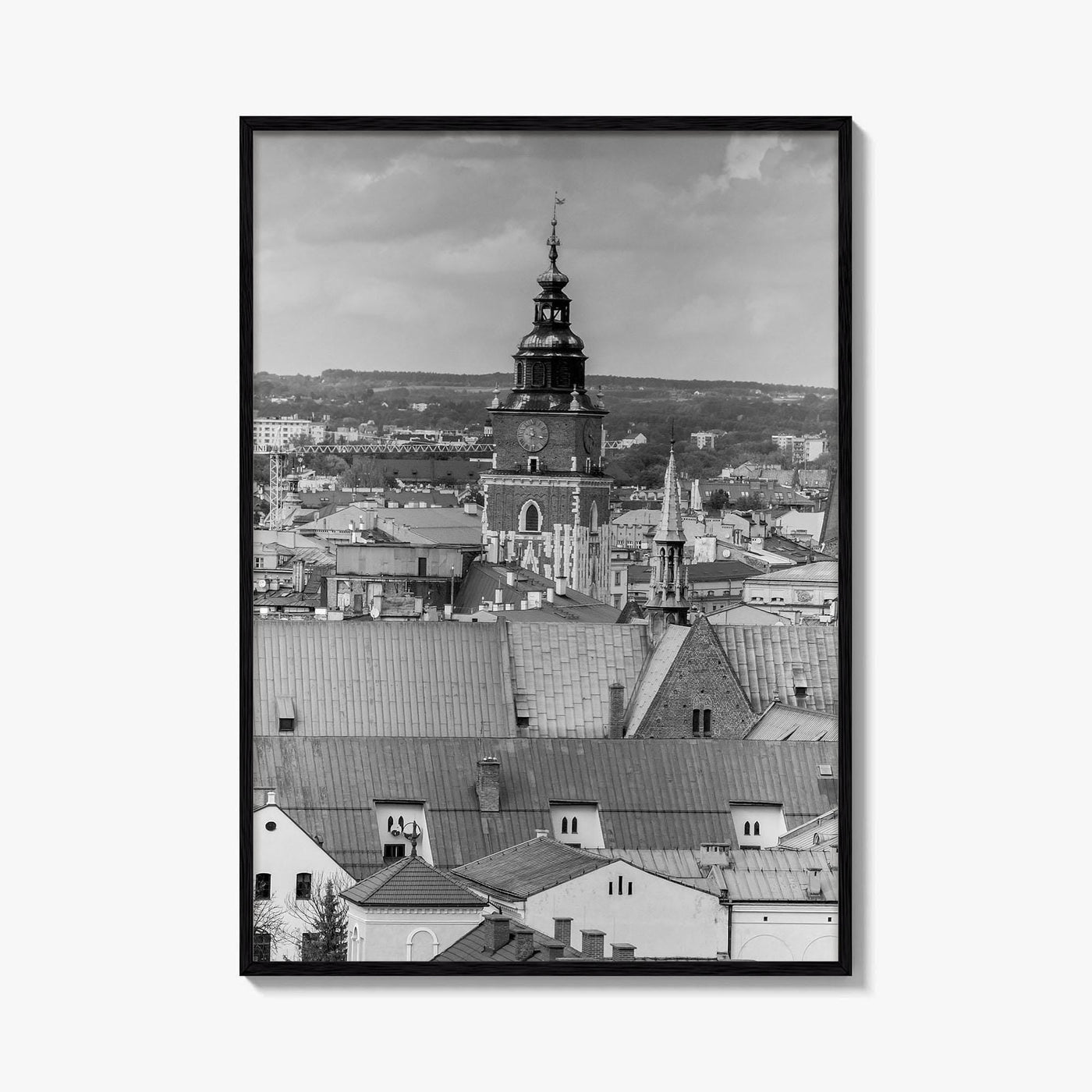 Krakow Black and White Fine Art Photo Print, Poland City View, Wall Decor, Poster