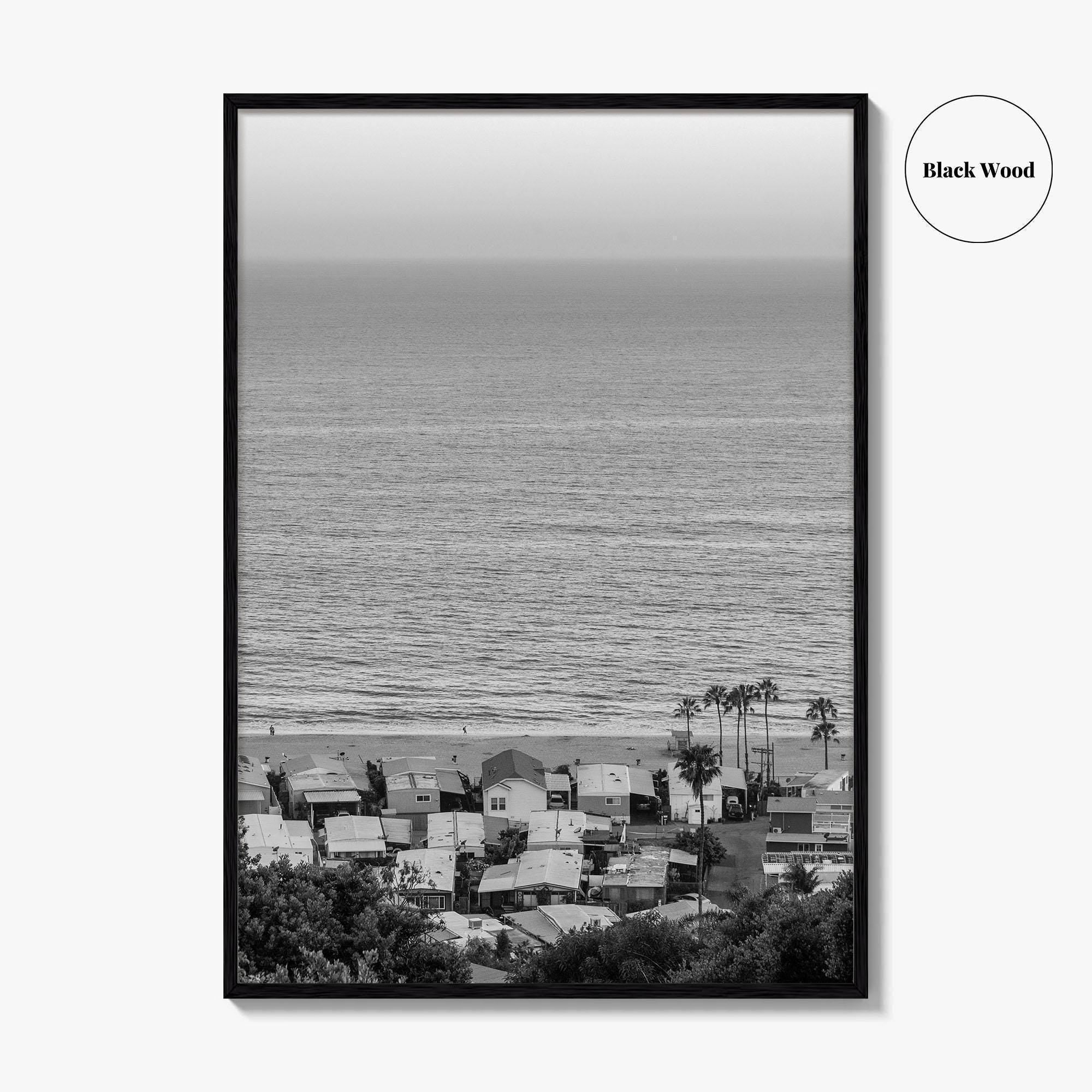 Pacific Palisades Black and White Fine Art Photo Print, California Print