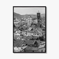 Lucca Black and White Fine Art Photo Print, Tuscany Italy Guinigi Tower View Poster