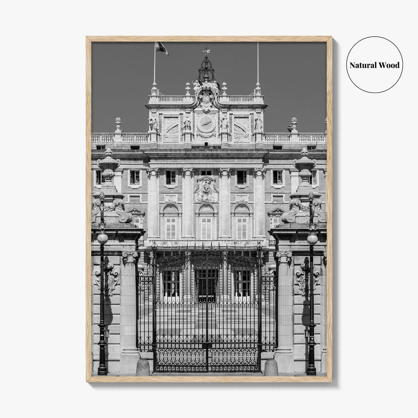 Madrid Black and White Fine Art Photo Print, Royal Palace, Spain Poster, Palacio Real