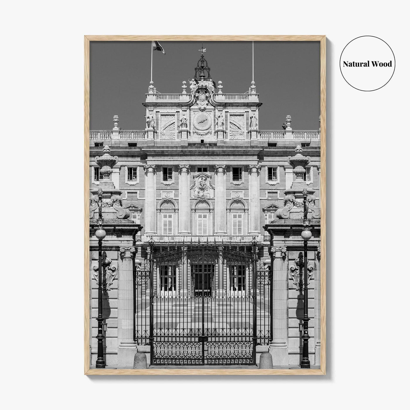 Madrid Black and White Fine Art Photo Print, Royal Palace, Spain Poster, Palacio Real
