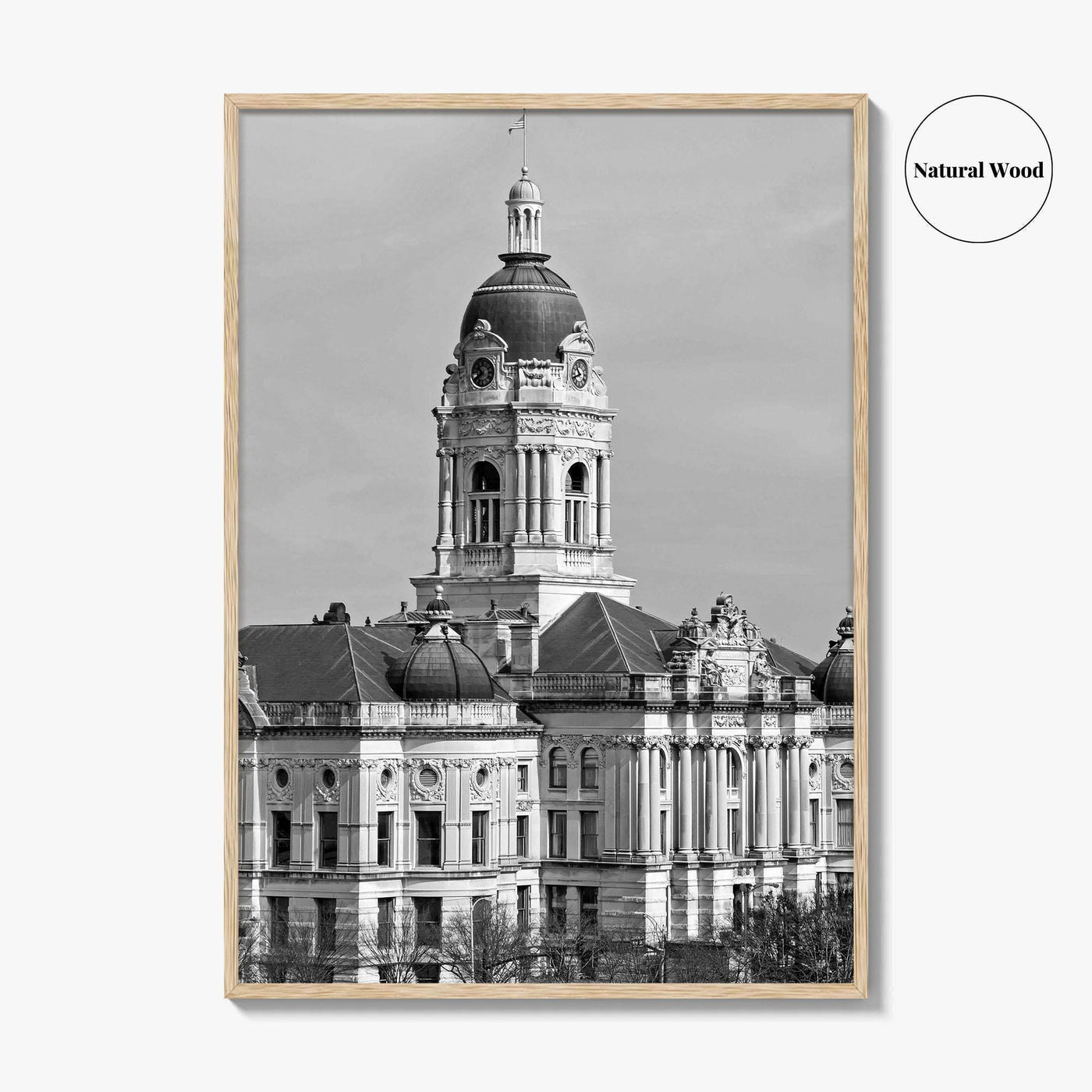 Evansville Indiana Black and White Fine Art Photo Print, Old Courthouse Poster, USA Poster