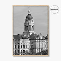 Evansville Indiana Black and White Fine Art Photo Print, Old Courthouse Poster, USA Poster