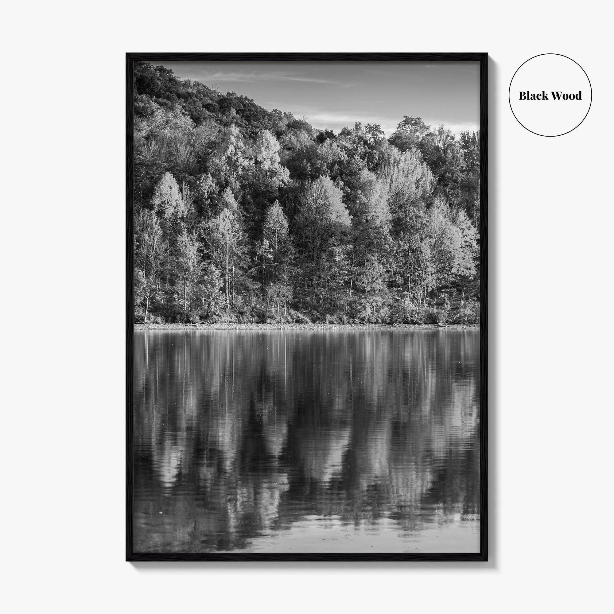 Maryland Black and White Fine Art Photo Print, Lake Habeeb, Rocky Gap State Park