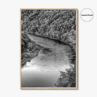 Delaware River Black and White Fine Art Photo Print, Hawk's Nest New York Poster