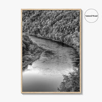 Delaware River Black and White Fine Art Photo Print, Hawk's Nest New York Poster