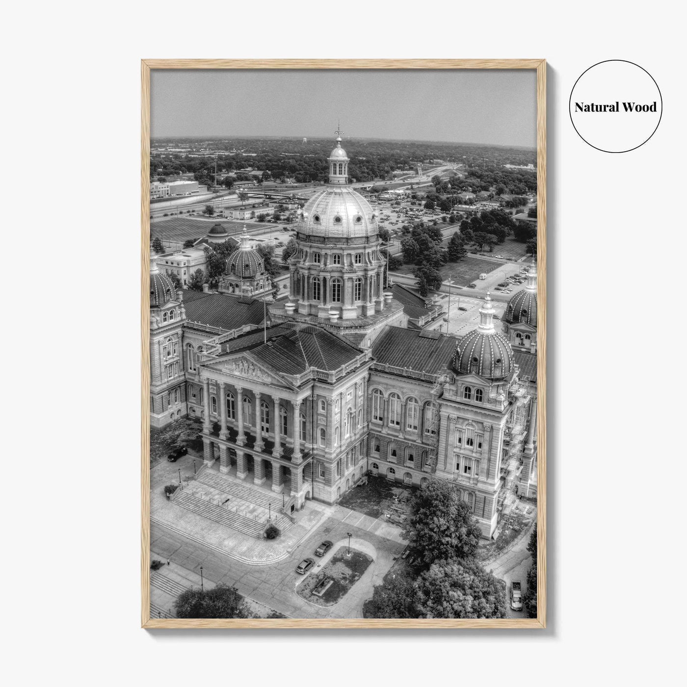 Des Moines Black and White Fine Art Photo Print, Iowa Wall Decor, USA Poster
