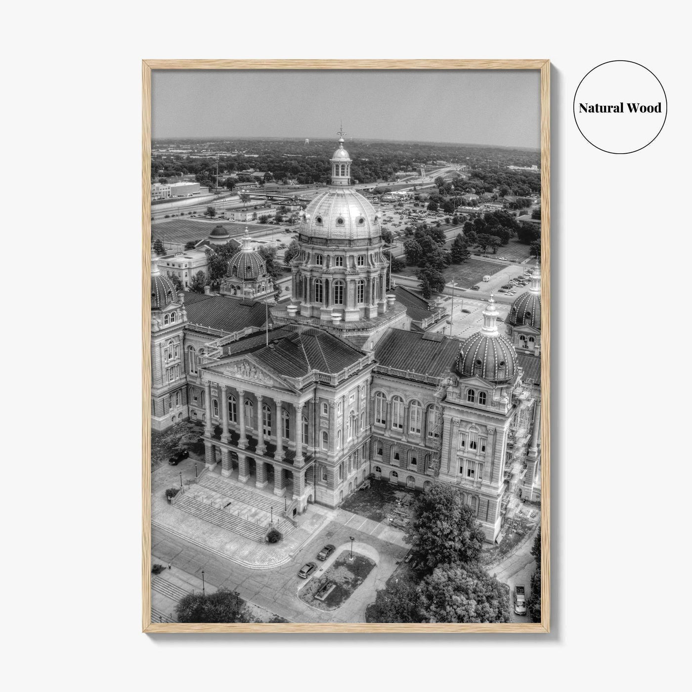 Des Moines Black and White Fine Art Photo Print, Iowa Wall Decor, USA Poster