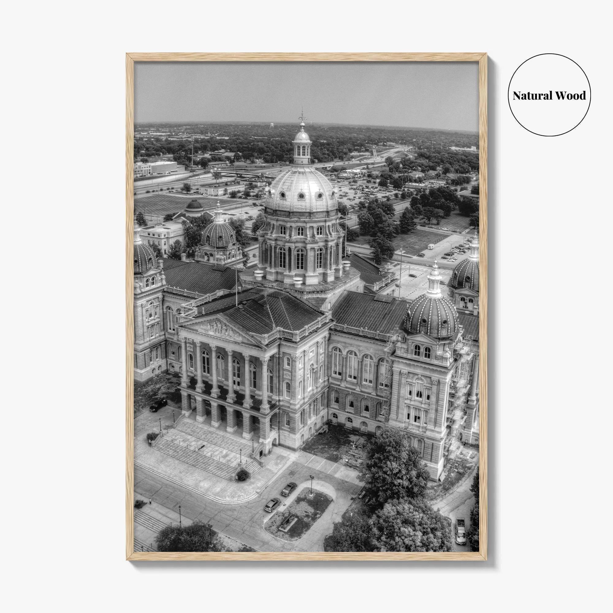 Des Moines Black and White Fine Art Photo Print, Iowa Wall Decor, USA Poster