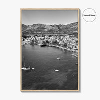 Cavtat Black and White Fine Art Photo Print, Old Town, Dubrovnik, Croatia Wall Poster