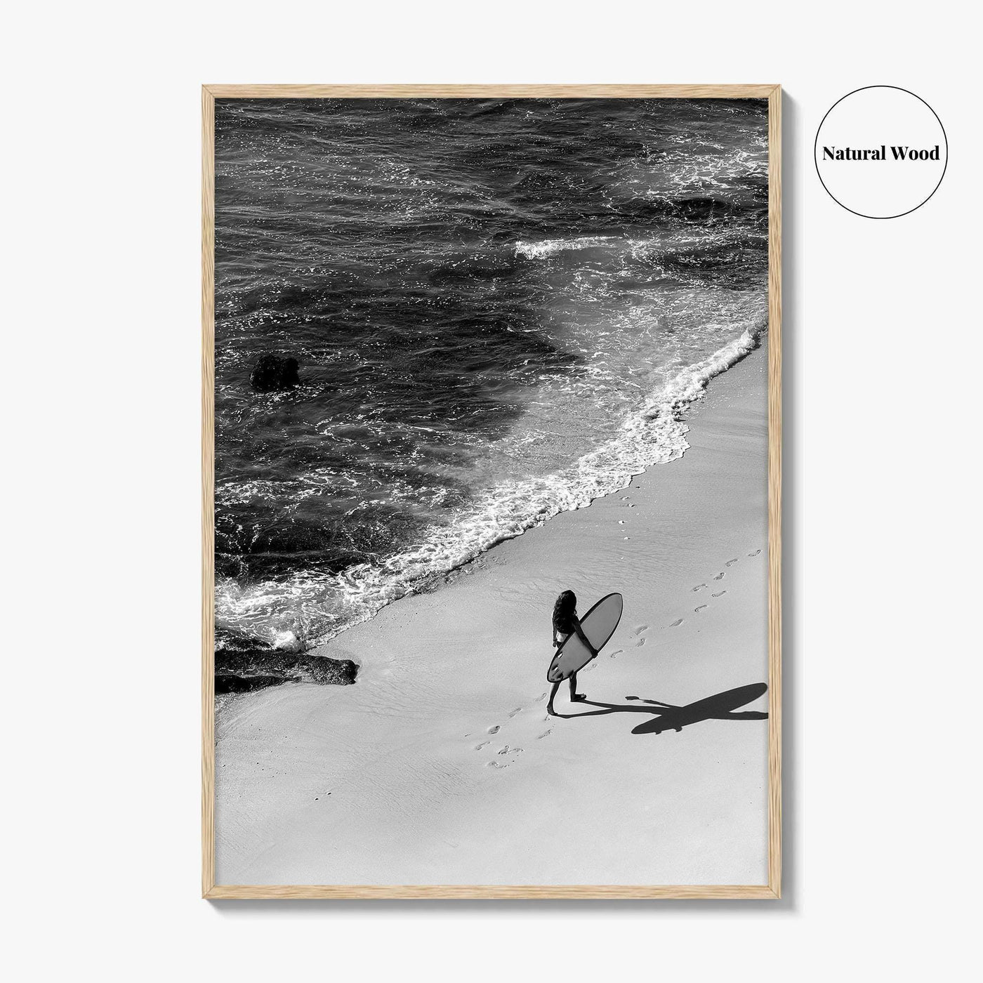 Bali Black and White Fine Art Photo Print, Indonesia Surf Beach Wall Decor Poster