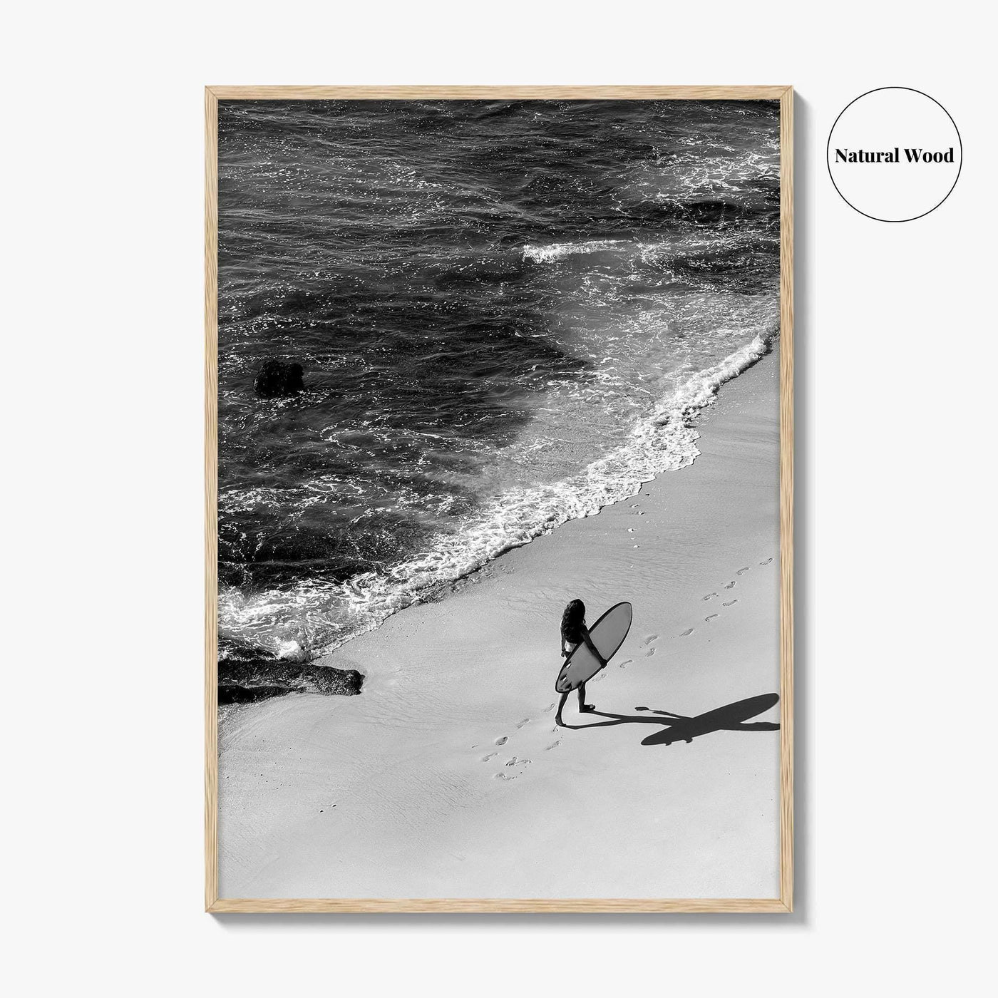 Bali Black and White Fine Art Photo Print, Indonesia Surf Beach Wall Decor Poster