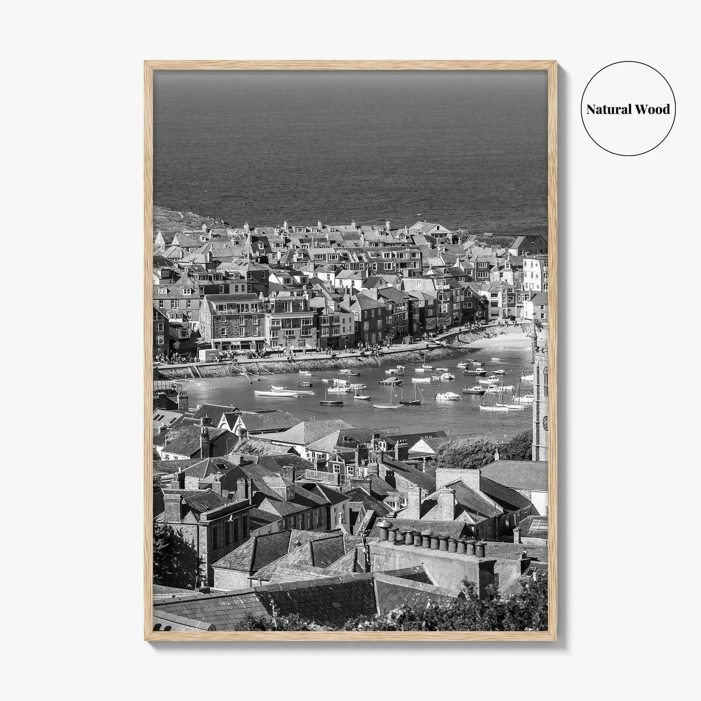 St Ives Black and White Fine Art Photo Print, Cornwall England Poster, Harbour