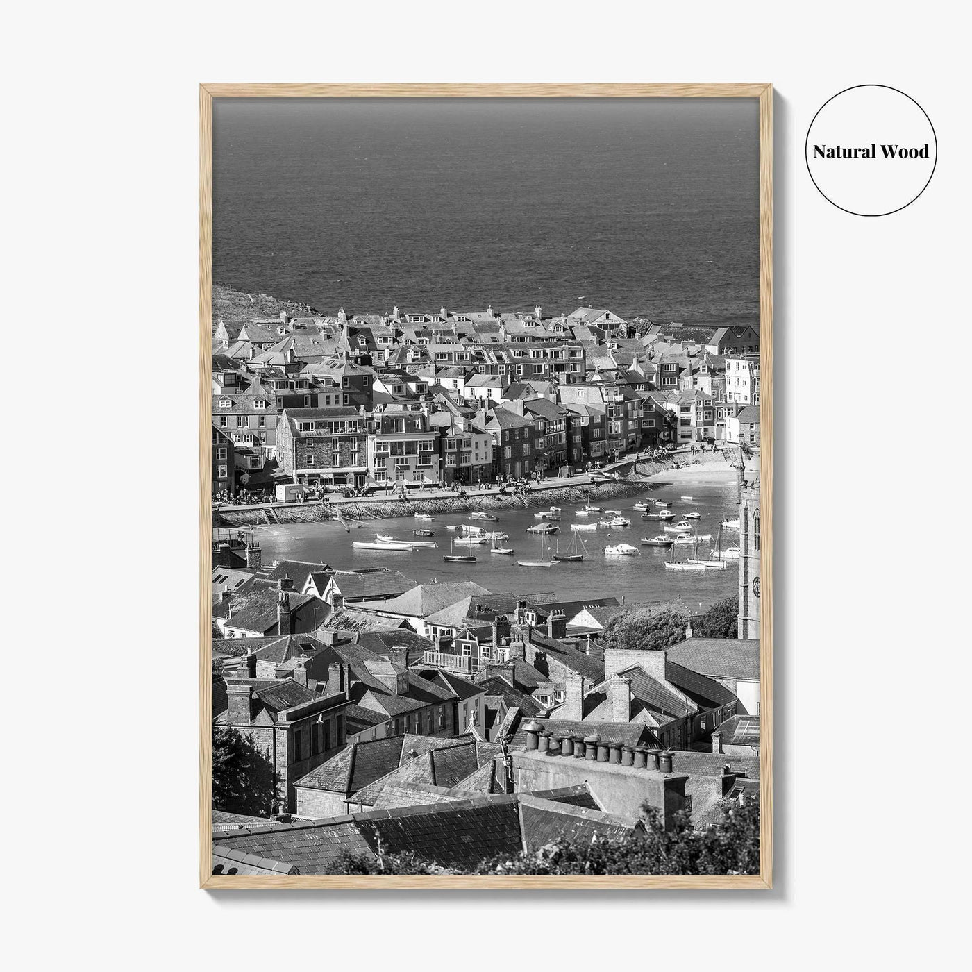 St Ives Black and White Fine Art Photo Print, Cornwall England Poster, Harbour
