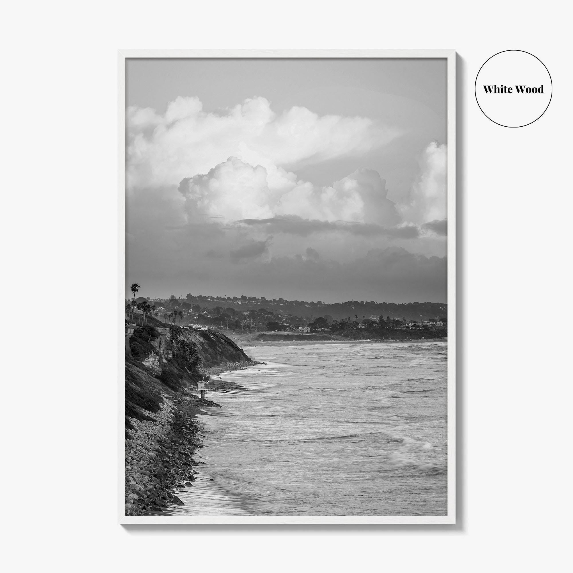 Encinitas Black and White Fine Art Photo Print, San Elijo Campground California Poster