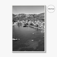 Cavtat Black and White Fine Art Photo Print, Old Town, Dubrovnik, Croatia Wall Poster