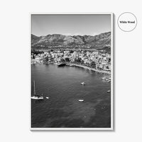 Cavtat Black and White Fine Art Photo Print, Old Town, Dubrovnik, Croatia Wall Poster