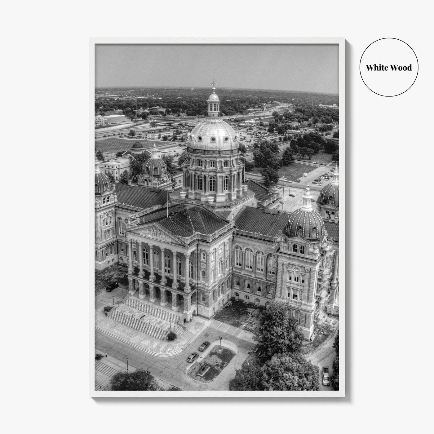 Des Moines Black and White Fine Art Photo Print, Iowa Wall Decor, USA Poster