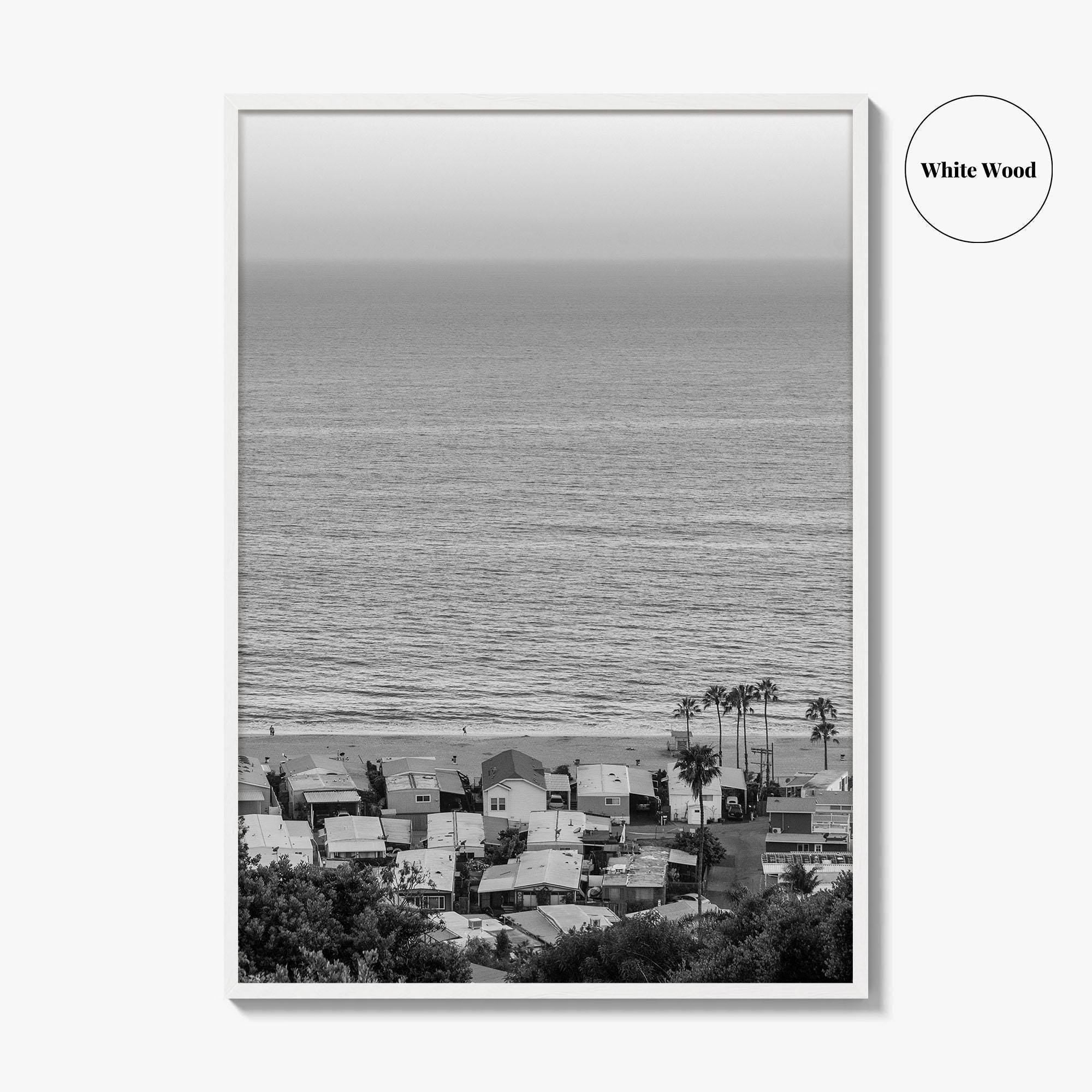 Pacific Palisades Black and White Fine Art Photo Print, California Print
