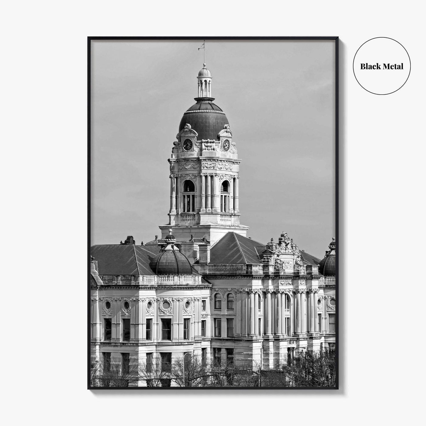 Evansville Indiana Black and White Fine Art Photo Print, Old Courthouse Poster, USA Poster