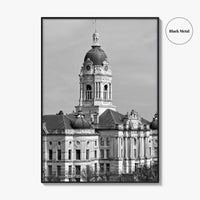 Evansville Indiana Black and White Fine Art Photo Print, Old Courthouse Poster, USA Poster