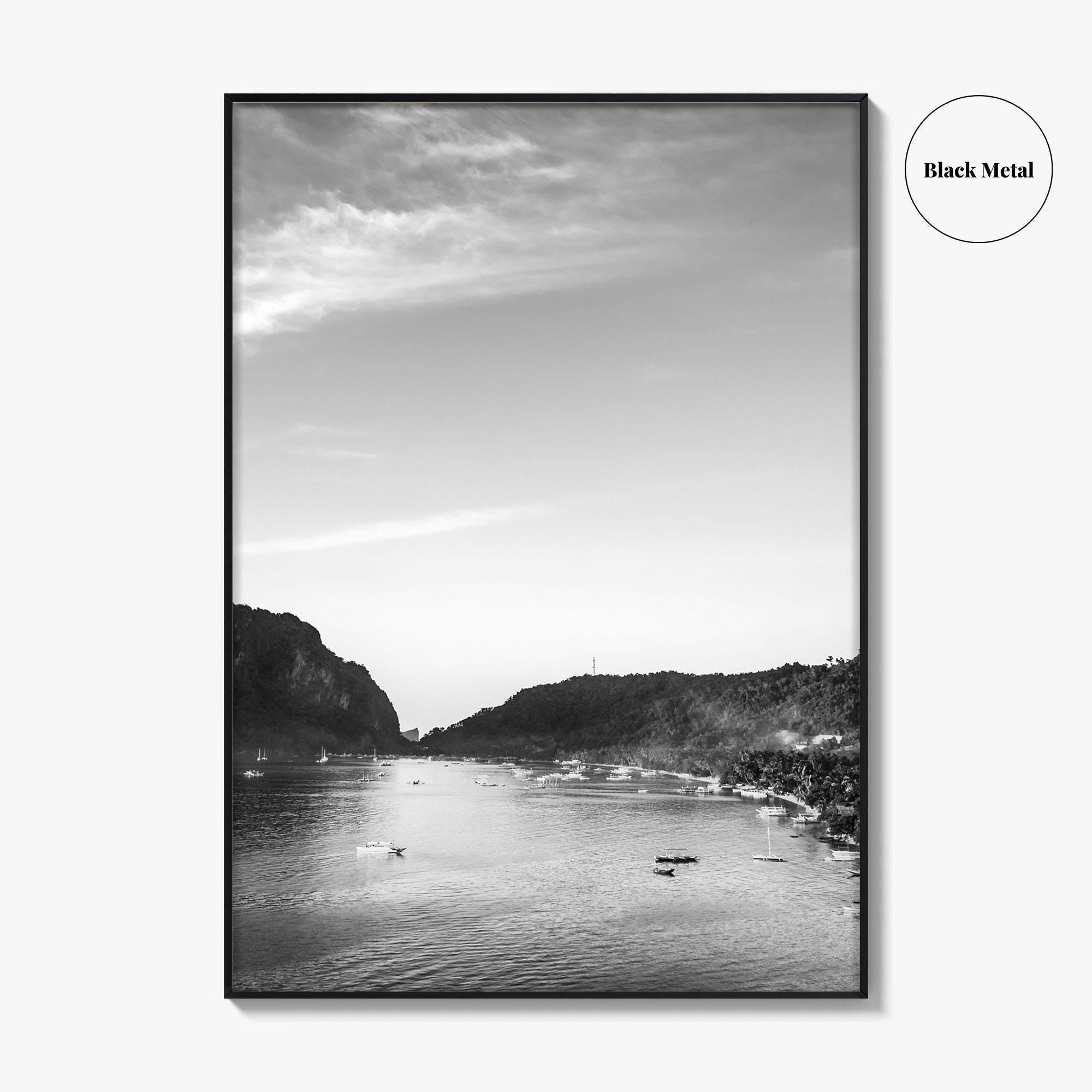 El Nido Black and White Fine Art Photo Print, Palawan Bacuit Bay, Philippines Poster