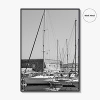 Heraklion Black and White Fine Art Photo Print, Crete Harbor Venetian Fortress Poster