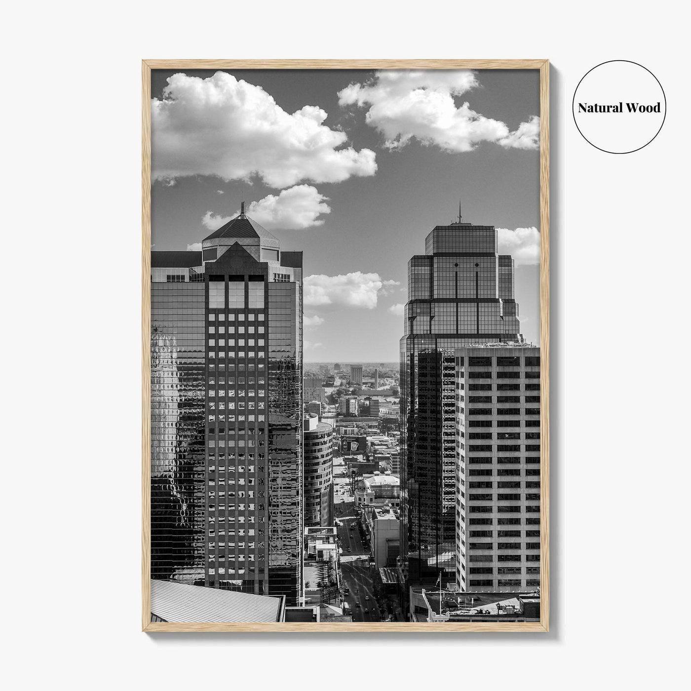 Kansas City Skyline Black and White Fine Art Photo Print, Downtown, Missouri, KC, USA