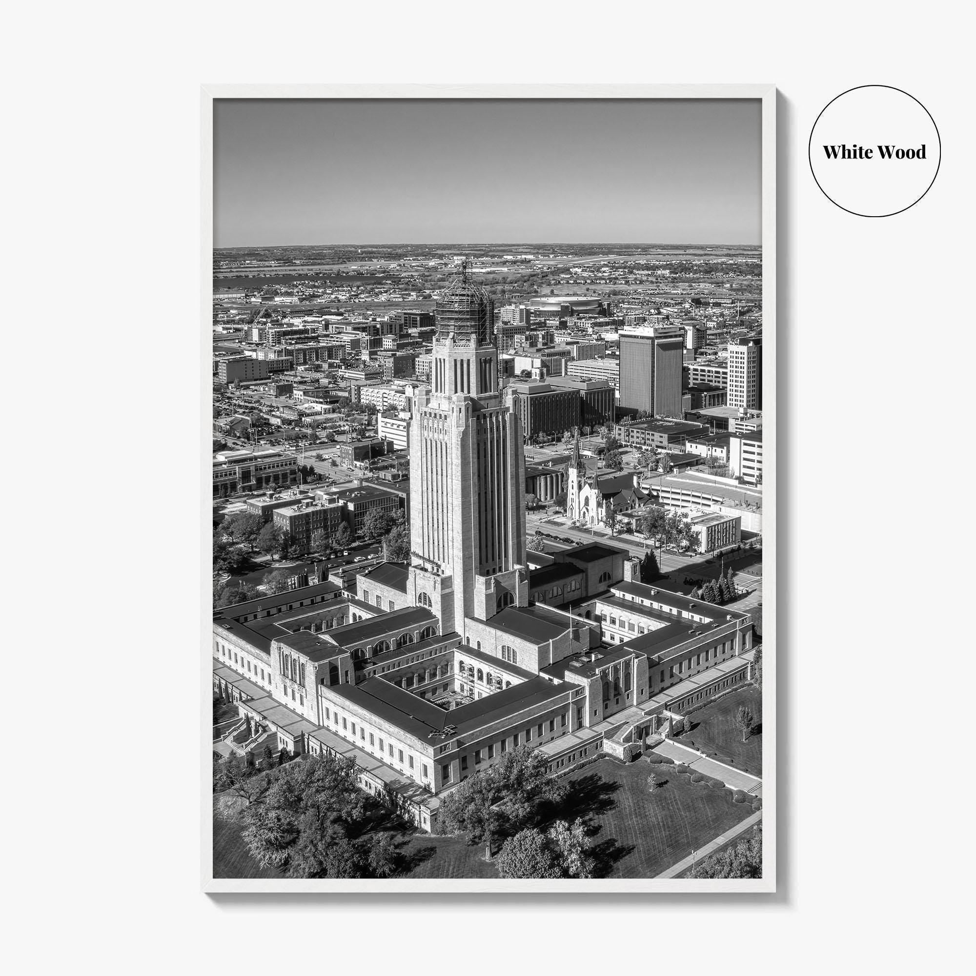 Lincoln Black and White Fine Art Photo Print, Nebraska USA Poster
