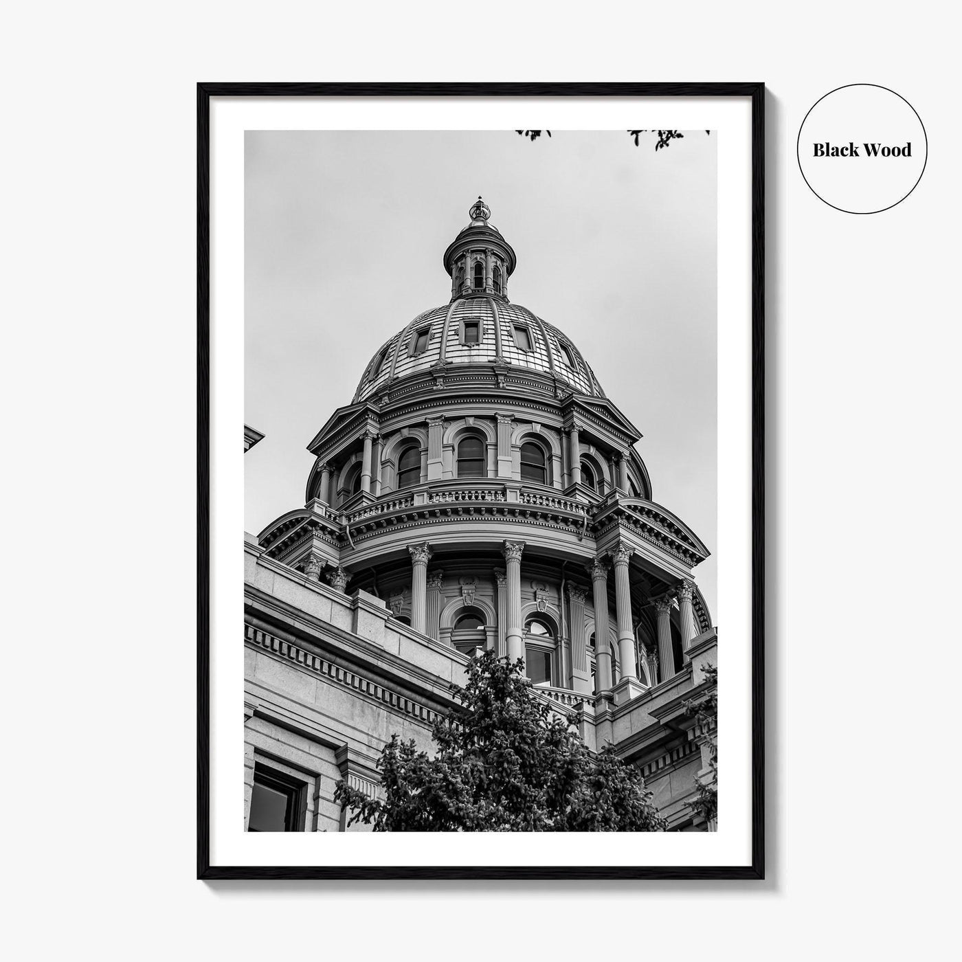 Colorado Black and White Fine Art Photo Print, Denver Capitol Building Poster, USA