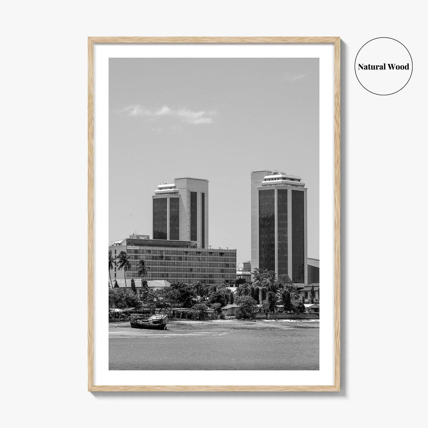Dar es Salaam Skyline Black and White Fine Art Photo Print, Tanzania Poster