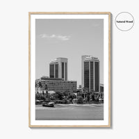 Dar es Salaam Skyline Black and White Fine Art Photo Print, Tanzania Poster