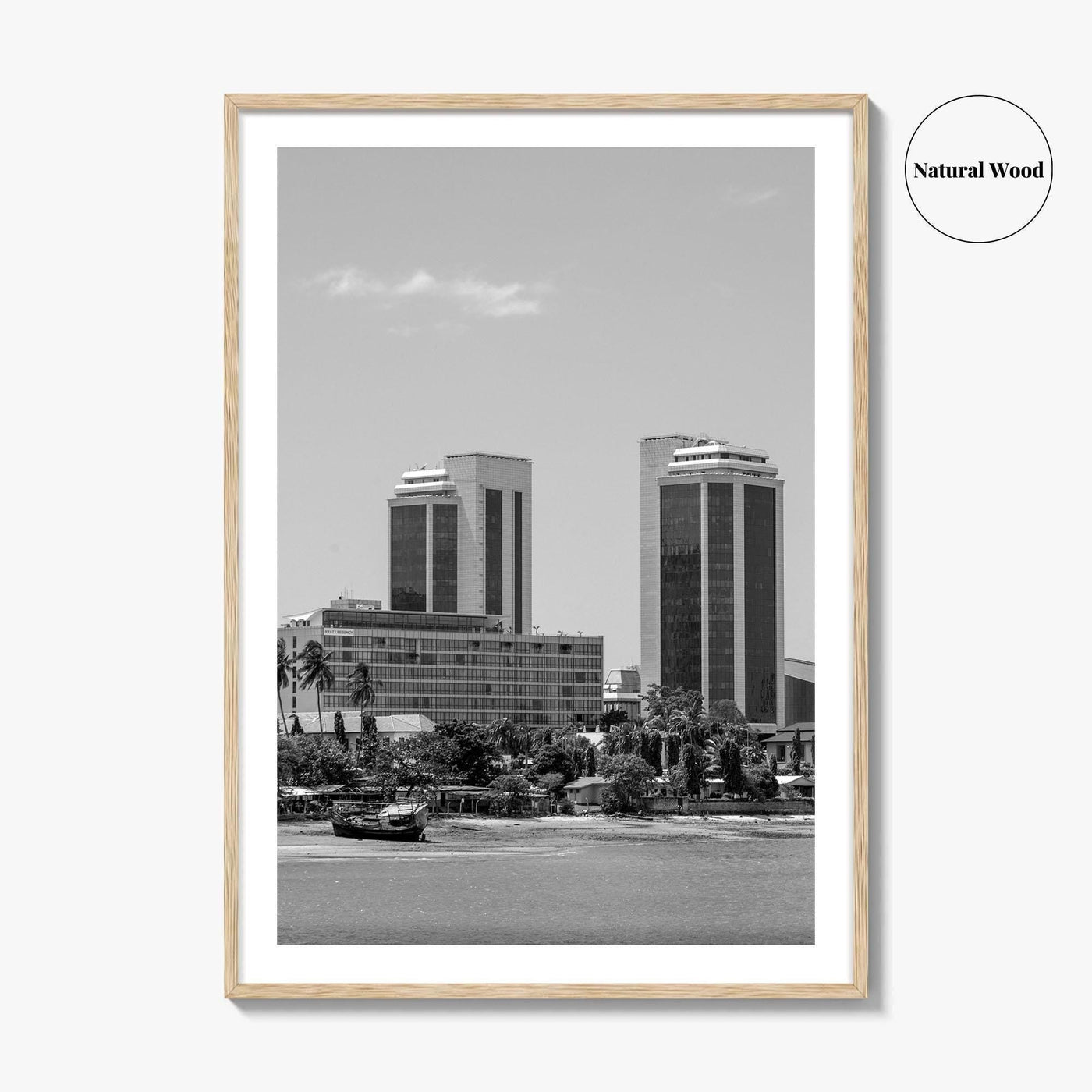 Dar es Salaam Skyline Black and White Fine Art Photo Print, Tanzania Poster