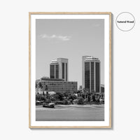 Dar es Salaam Skyline Black and White Fine Art Photo Print, Tanzania Poster