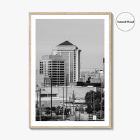 Montgomery Skyline Black and White Fine Art Photo Print, Downtown, Alabama USA Poster